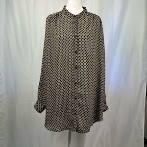 H&M Black and Cream Patterned Blouse